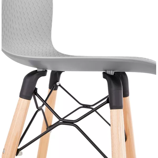 Tabouret de bar mi-hauteur scandinave FAIRY MINI (gris clair)