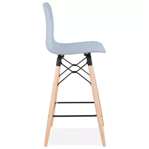 Tabouret de bar mi-hauteur scandinave FAIRY MINI (bleu clair)