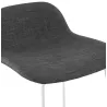 Tabouret de bar mi-hauteur en tissu pieds métal blanc CUTIE MINI (gris anthracite)