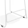 Tabouret de bar mi-hauteur en tissu pieds métal blanc CUTIE MINI (gris anthracite)