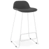 Tabouret de bar chaise de bar en tissu pieds métal blanc CUTIE (gris anthracite)