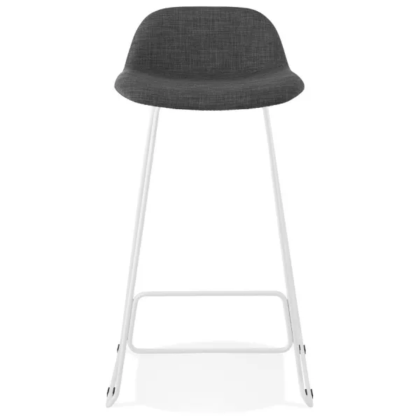 Tabouret de bar chaise de bar en tissu pieds métal blanc CUTIE (gris anthracite)