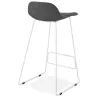 Tabouret de bar chaise de bar en tissu pieds métal blanc CUTIE (gris anthracite)