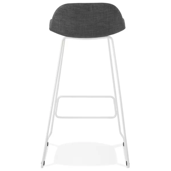 Tabouret de bar chaise de bar en tissu pieds métal blanc CUTIE (gris anthracite)