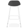 Tabouret de bar chaise de bar en tissu pieds métal blanc CUTIE (gris anthracite)