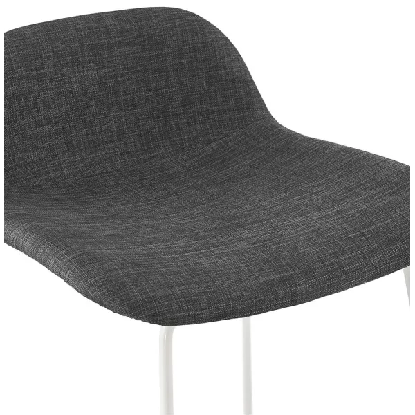 Tabouret de bar chaise de bar en tissu pieds métal blanc CUTIE (gris anthracite)