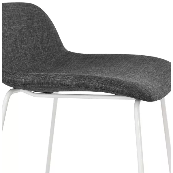 Tabouret de bar chaise de bar en tissu pieds métal blanc CUTIE (gris anthracite)