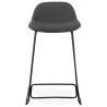 Tabouret de bar mi-hauteur industriel en tissu pieds métal noir CUTIE MINI (gris anthracite)