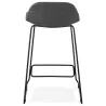 Tabouret de bar mi-hauteur industriel en tissu pieds métal noir CUTIE MINI (gris anthracite)