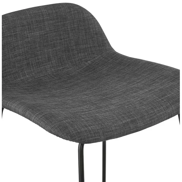 Tabouret de bar mi-hauteur industriel en tissu pieds métal noir CUTIE MINI (gris anthracite)