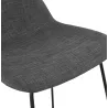 Tabouret de bar mi-hauteur industriel en tissu pieds métal noir CUTIE MINI (gris anthracite)