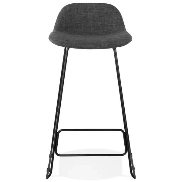 Tabouret de bar chaise de bar industriel en tissu pieds métal noir CUTIE (gris anthracite)