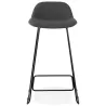 Tabouret de bar chaise de bar industriel en tissu pieds métal noir CUTIE (gris anthracite)