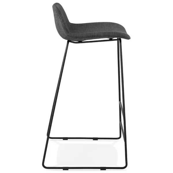 Tabouret de bar chaise de bar industriel en tissu pieds métal noir CUTIE (gris anthracite)