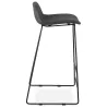 Tabouret de bar chaise de bar industriel en tissu pieds métal noir CUTIE (gris anthracite)