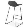 Tabouret de bar chaise de bar industriel en tissu pieds métal noir CUTIE (gris anthracite)