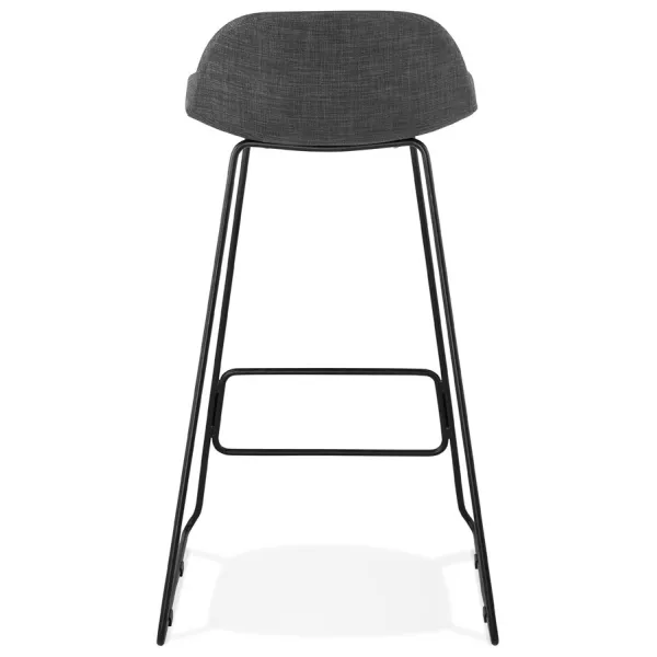 Tabouret de bar chaise de bar industriel en tissu pieds métal noir CUTIE (gris anthracite)