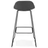 Tabouret de bar chaise de bar industriel en tissu pieds métal noir CUTIE (gris anthracite)