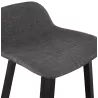 Tabouret de bar mi-hauteur industriel en tissu pieds bois noir MELODY MINI (gris anthracite)