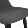 Tabouret de bar mi-hauteur industriel en tissu pieds bois noir MELODY MINI (gris anthracite)