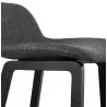 Tabouret de bar mi-hauteur industriel en tissu pieds bois noir MELODY MINI (gris anthracite)