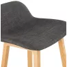 Tabouret de bar mi-hauteur scandinave en tissu pieds couleur naturelle MELODY MINI (gris anthracite)