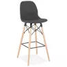 Tabouret de bar design scandinave en tissu PAOLO (gris foncé)