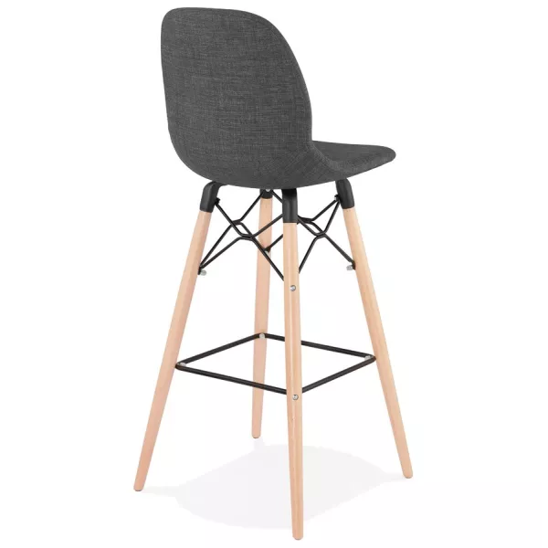 Tabouret de bar design scandinave en tissu PAOLO (gris foncé)