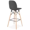 Tabouret de bar design scandinave en tissu PAOLO (gris foncé)