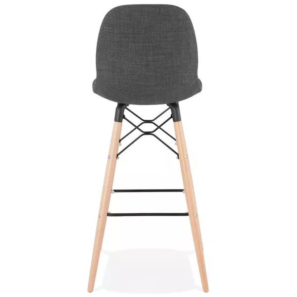 Tabouret de bar design scandinave en tissu PAOLO (gris foncé)