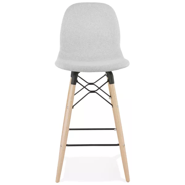 Tabouret de bar chaise de bar mi-hauteur scandinave en tissu PAOLO MINI (gris clair)