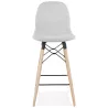 Tabouret de bar chaise de bar mi-hauteur scandinave en tissu PAOLO MINI (gris clair)