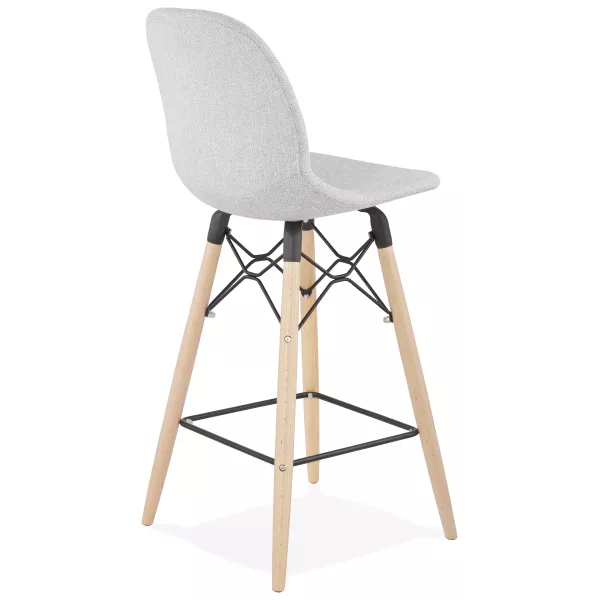 Tabouret de bar chaise de bar mi-hauteur scandinave en tissu PAOLO MINI (gris clair)