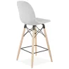 Tabouret de bar chaise de bar mi-hauteur scandinave en tissu PAOLO MINI (gris clair)