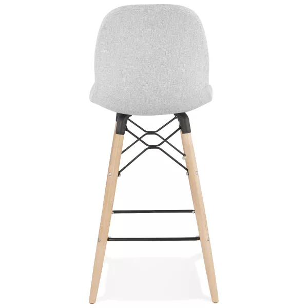 Tabouret de bar chaise de bar mi-hauteur scandinave en tissu PAOLO MINI (gris clair)