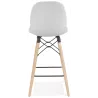 Tabouret de bar chaise de bar mi-hauteur scandinave en tissu PAOLO MINI (gris clair)