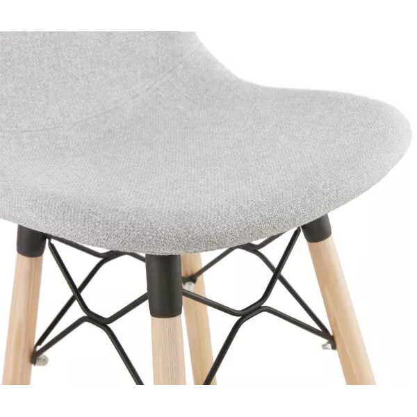 Tabouret de bar chaise de bar mi-hauteur scandinave en tissu PAOLO MINI (gris clair)