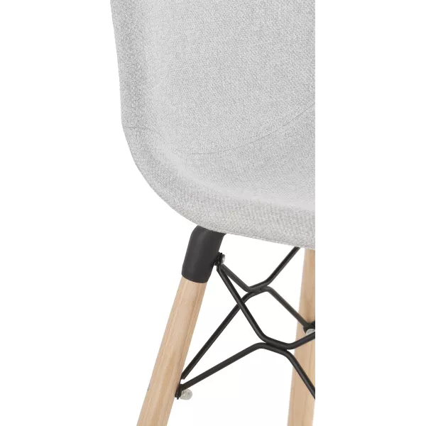 Tabouret de bar chaise de bar mi-hauteur scandinave en tissu PAOLO MINI (gris clair)