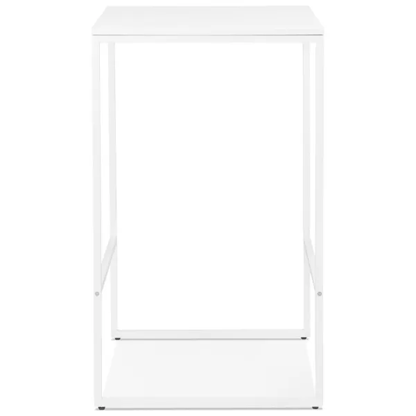 Table haute mange-debout design HUGO en bois pieds métal blanc (blanc)