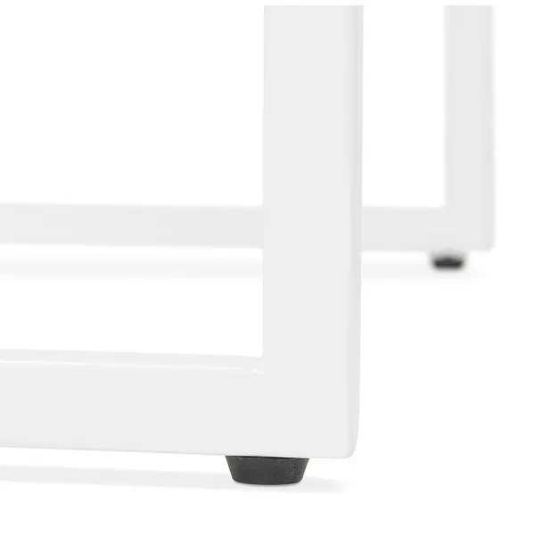 Table haute mange-debout design HUGO en bois pieds métal blanc (blanc)