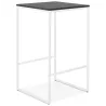 Table haute mange-debout design HUGO en bois pieds métal blanc (noir)