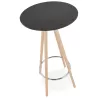 Table haute mange-debout design CHLOE en bois pieds bois couleur naturelle (noir)