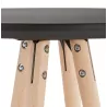 Table haute mange-debout design CHLOE en bois pieds bois couleur naturelle (noir)