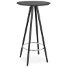 Table haute mange-debout design CHLOE en bois pieds bois noir (noir)