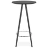 Table haute mange-debout design CHLOE en bois pieds bois noir (noir)