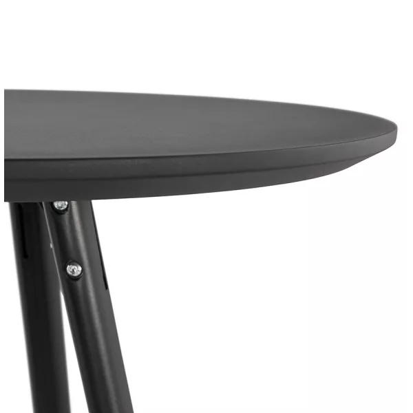 Table haute mange-debout design CHLOE en bois pieds bois noir (noir)