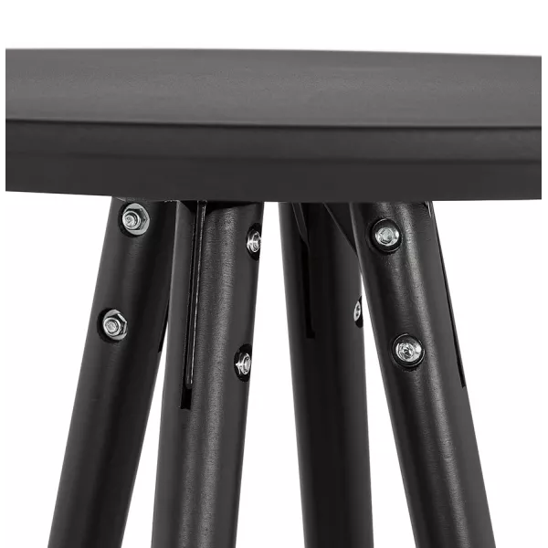 Table haute mange-debout design CHLOE en bois pieds bois noir (noir)