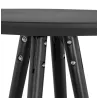 Table haute mange-debout design CHLOE en bois pieds bois noir (noir)