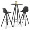 Table haute mange-debout design CHLOE en bois pieds bois noir (noir)