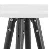 Table haute mange-debout design CHLOE en bois pieds bois noir (blanc)